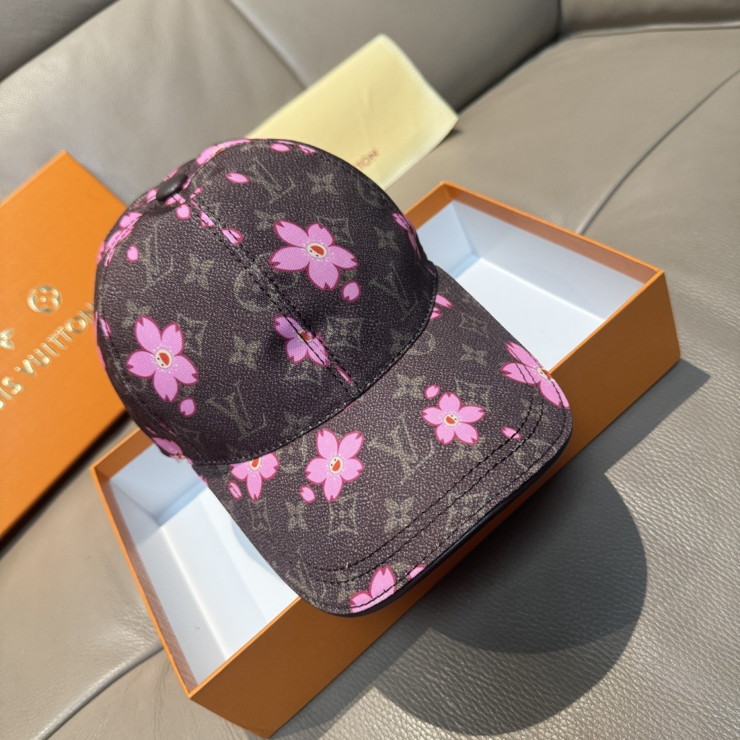 LV x TM MONOGRAM CHERRY BLOSSOM 印花棒球帽出货啦