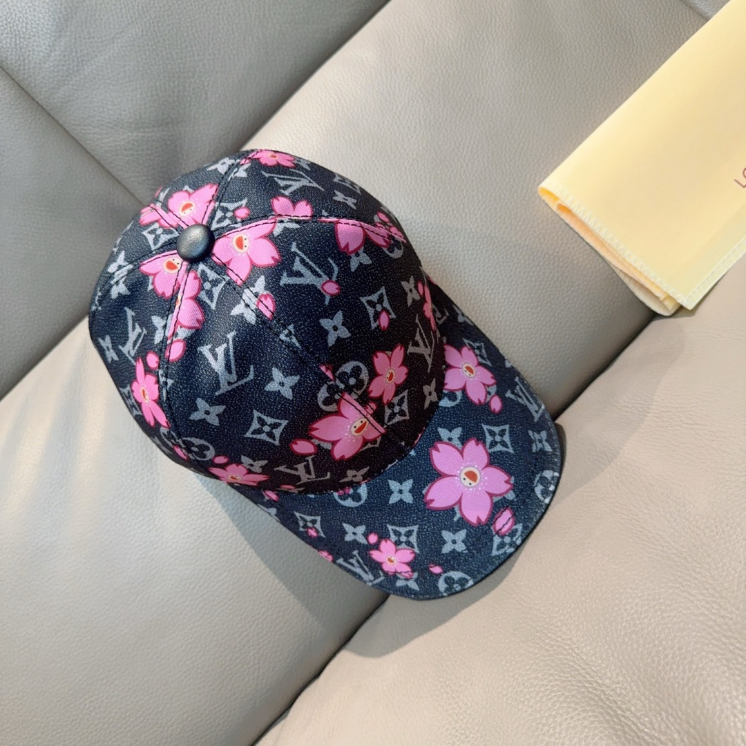 LV x TM MONOGRAM CHERRY BLOSSOM 印花棒球帽出货啦
