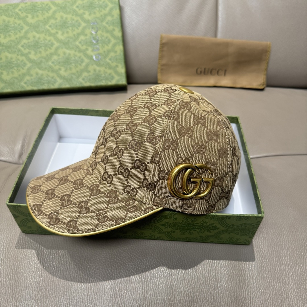 配包装布袋，Gucci(古奇)新款原单棒球帽， 金属双G，专柜最新款，1:1开模订制，正版开模五金，原版