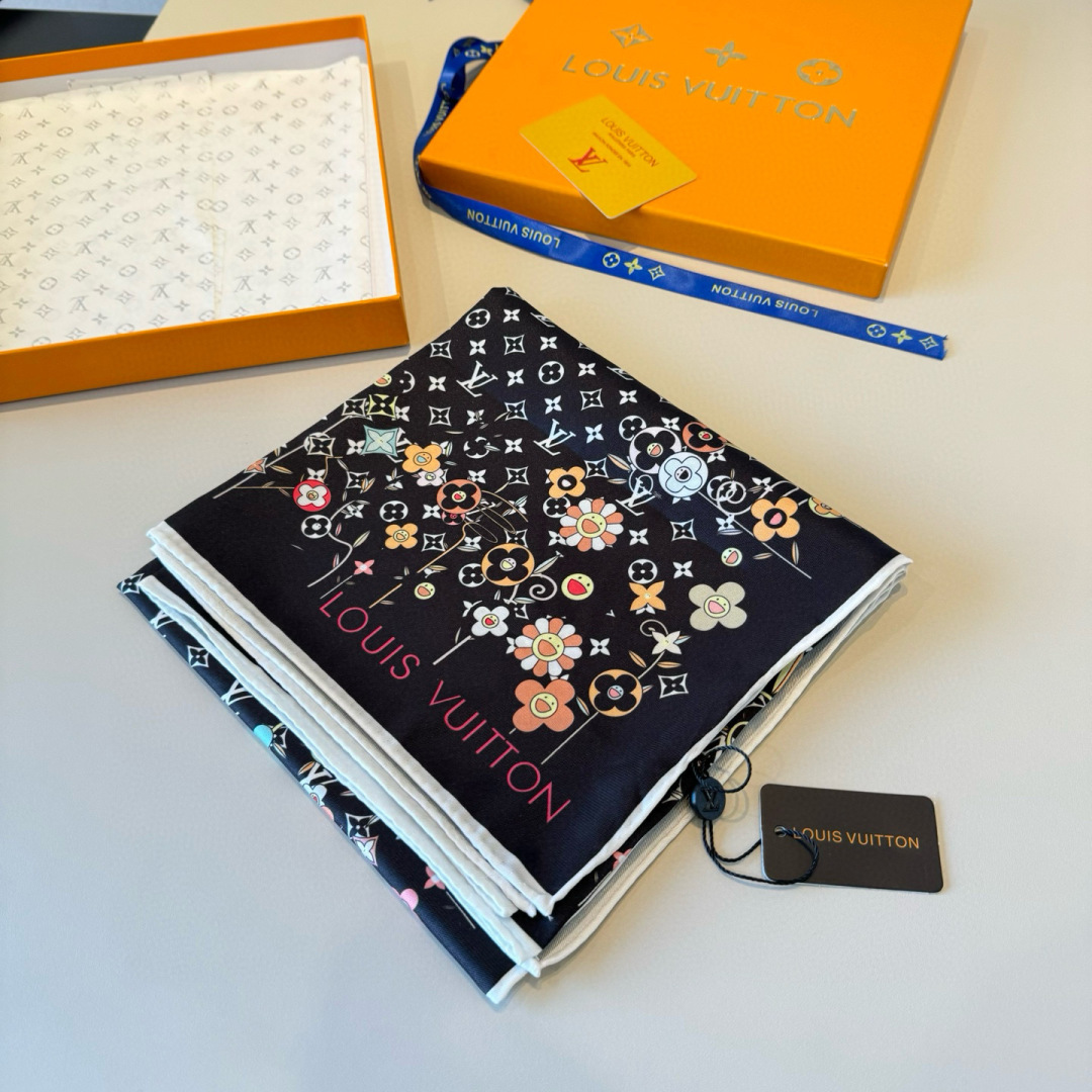 LV scarf LV x TM Monogram Superflat Flowers Louis Vuitton ， Monogram ， “ ” 。 。 — photo 4