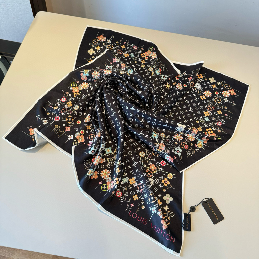 LV scarf LV x TM Monogram Superflat Flowers Louis Vuitton ， Monogram ， “ ” 。 。 — photo 7