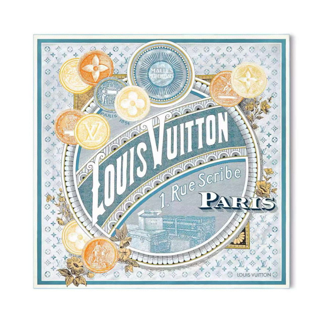 NO:581258,Batch This Malles Merveilleuses mulberry silk square scarf is inspired by the advertising posters of the late 19th century with an artistic design, paying tribute to Louis Vuitton's long history. Various hard cases and travel stickers are embellished with the Monogram pattern background, highlighting the brand's focus on exquisite details. The elegant configuration releases elegant charm. 90 x 90 cm silk high version scarf, high version scarf, louis vuitton, real silk19860909批 本款 Malles Merveilleuses 桑蚕丝方巾以满溢艺术气息的设计诠释 19 世纪末广告海报的灵感启发,向路易威登悠久历史致敬.各色硬箱与旅行贴纸点缀 Monogram 图案背景,彰显品牌对考究细节的专注.典雅构型释放考究韵致. 90 x 90 厘米 真丝高版本围巾,高版本围巾,louis vuitton,real silk,scarf