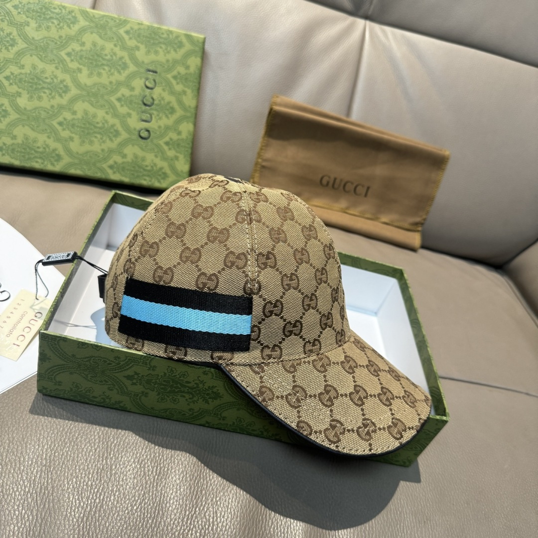 Gucci 配盒子布袋 Gucci(古奇) 棒球帽 1:1开模订制 帆布料+头层牛皮