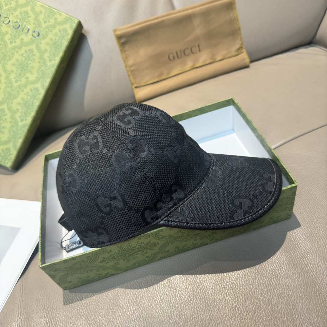 Gucci 配包装布袋 Gucci古奇新款 棒球帽 大双G 1:1开模订制 帆布面料+头层牛皮