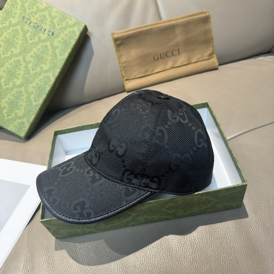 Gucci 配包装布袋 Gucci古奇新款 棒球帽 大双G 1:1开模订制 帆布面料+头层牛皮
