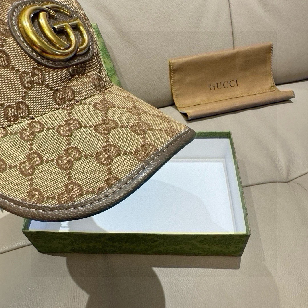 配包装布袋，Gucci(古奇)新款原单棒球帽， 金属双G，专柜最新款，1:1开模订制，正版开模五金，原版