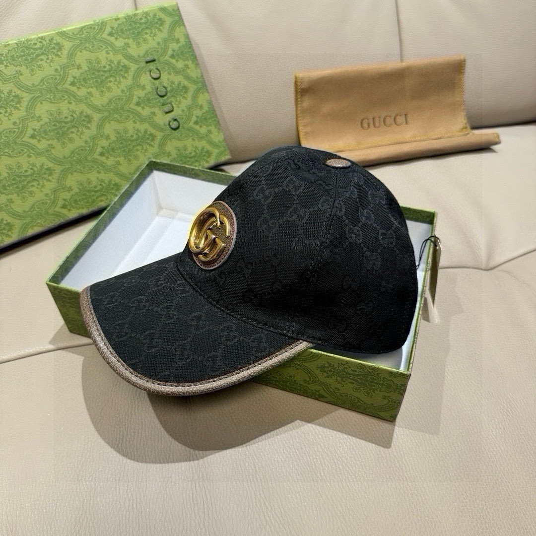 配包装布袋，Gucci(古奇)新款原单棒球帽， 金属双G，专柜最新款，1:1开模订制，正版开模五金，原版