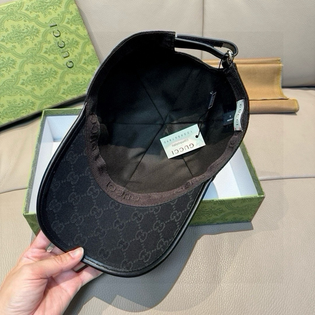 配盒子布袋，Gucci(古奇)新款原单棒球帽， 虎头织带，1:1开模订制，重工刺绣，细节可媲美专柜，原版