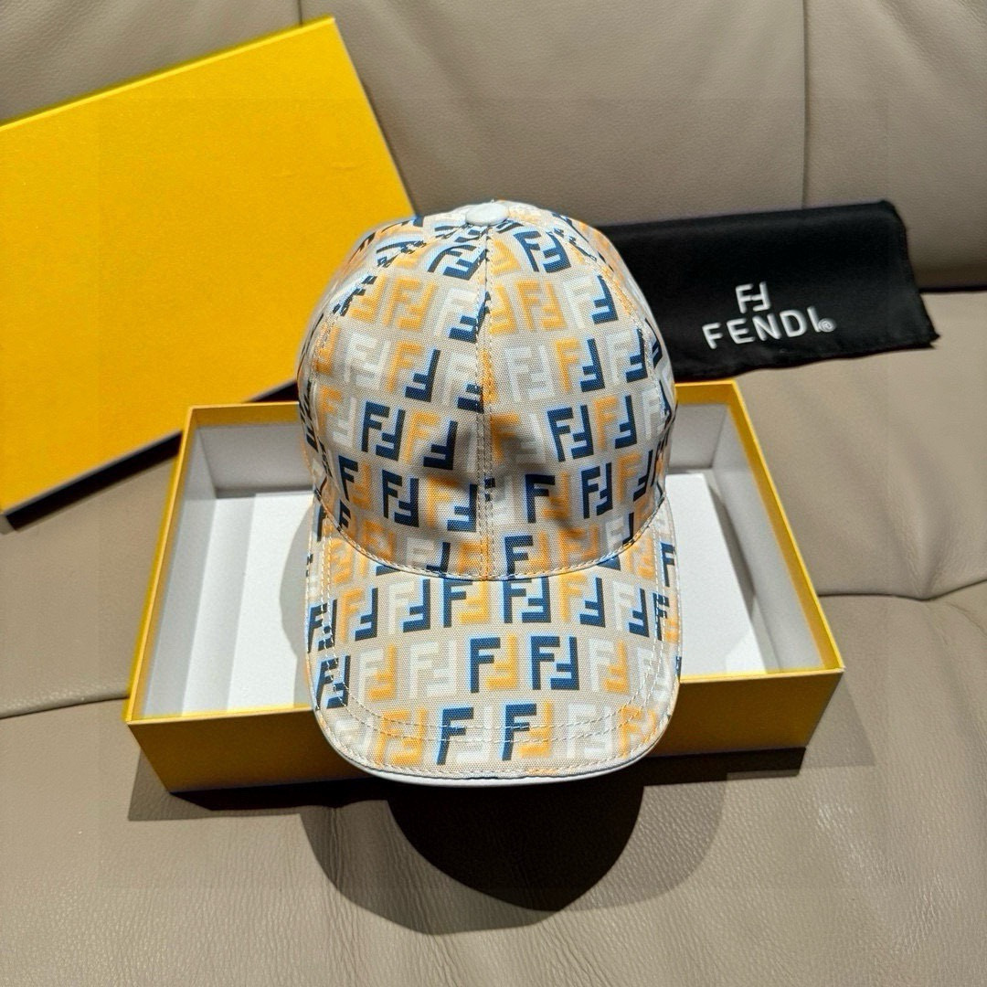 新款出货配盒子布袋，Fendi（芬迪）新款原单棒球帽， 双F提花，专柜常年热卖款，口碑极佳，1:1开模订