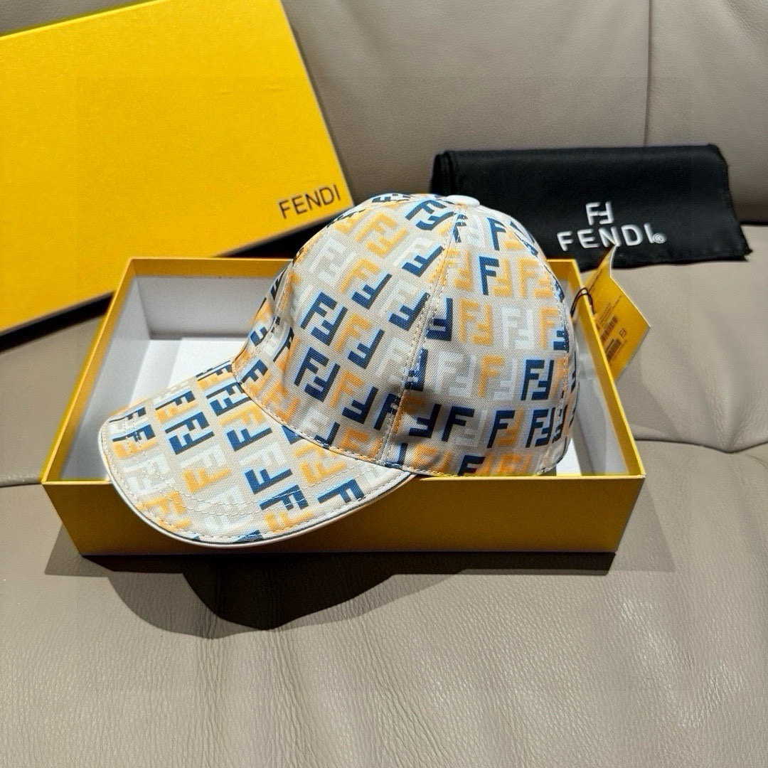 新款出货配盒子布袋，Fendi（芬迪）新款原单棒球帽， 双F提花，专柜常年热卖款，口碑极佳，1:1开模订