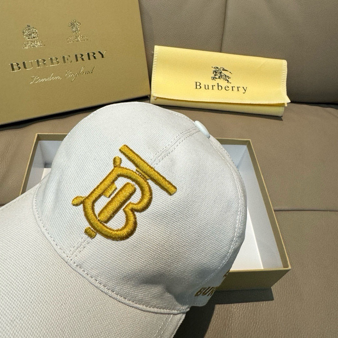 配盒子布袋，Burberry（巴宝莉）新款原单棒球帽，1:1开模订制，全新立体战马刺绣，精致无暇！原版帆
