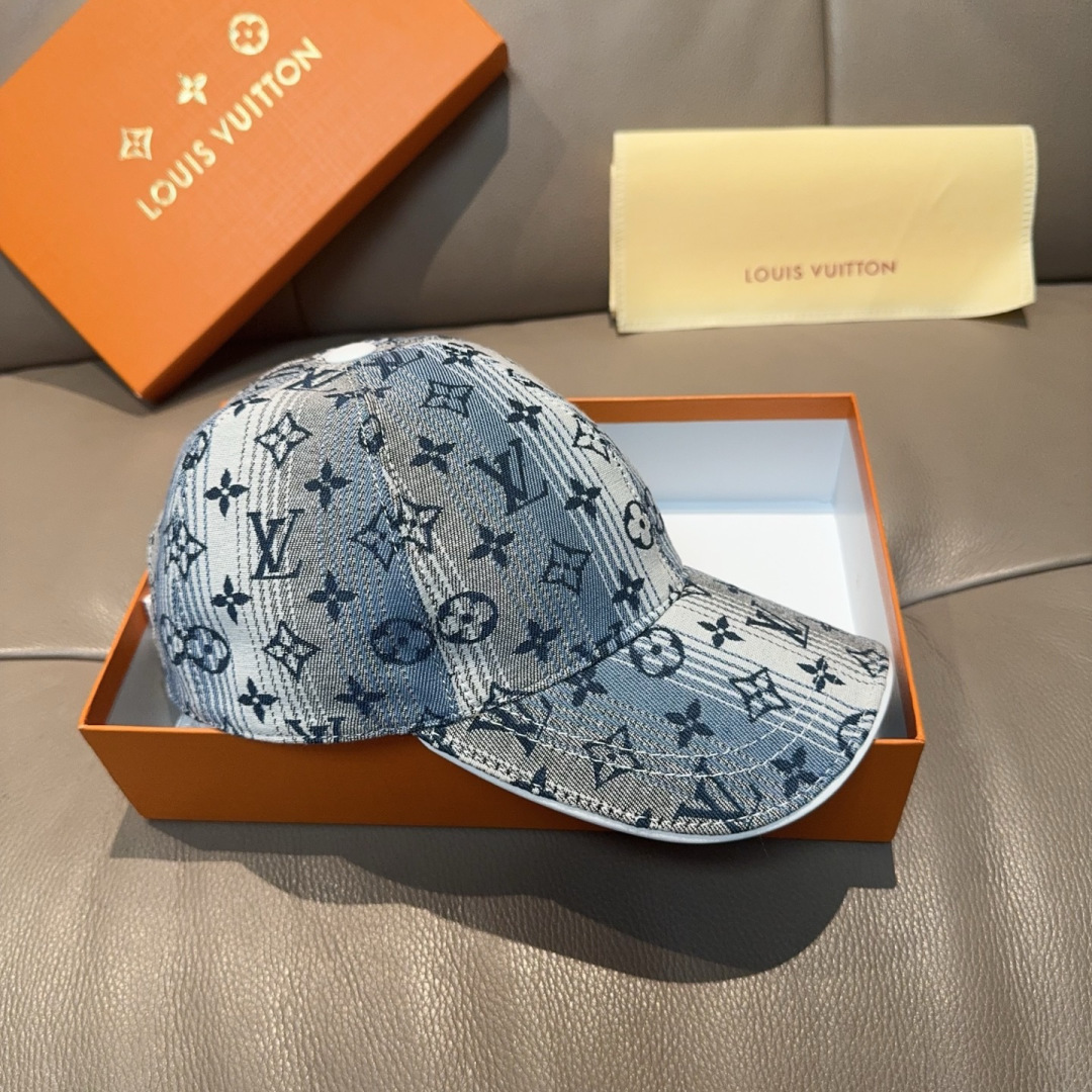 配盒子布袋，LV路易威登新款原单棒球帽，LV渐变提花，专柜1:1开模订制，原版帆布面料+头层牛皮，轻盈透