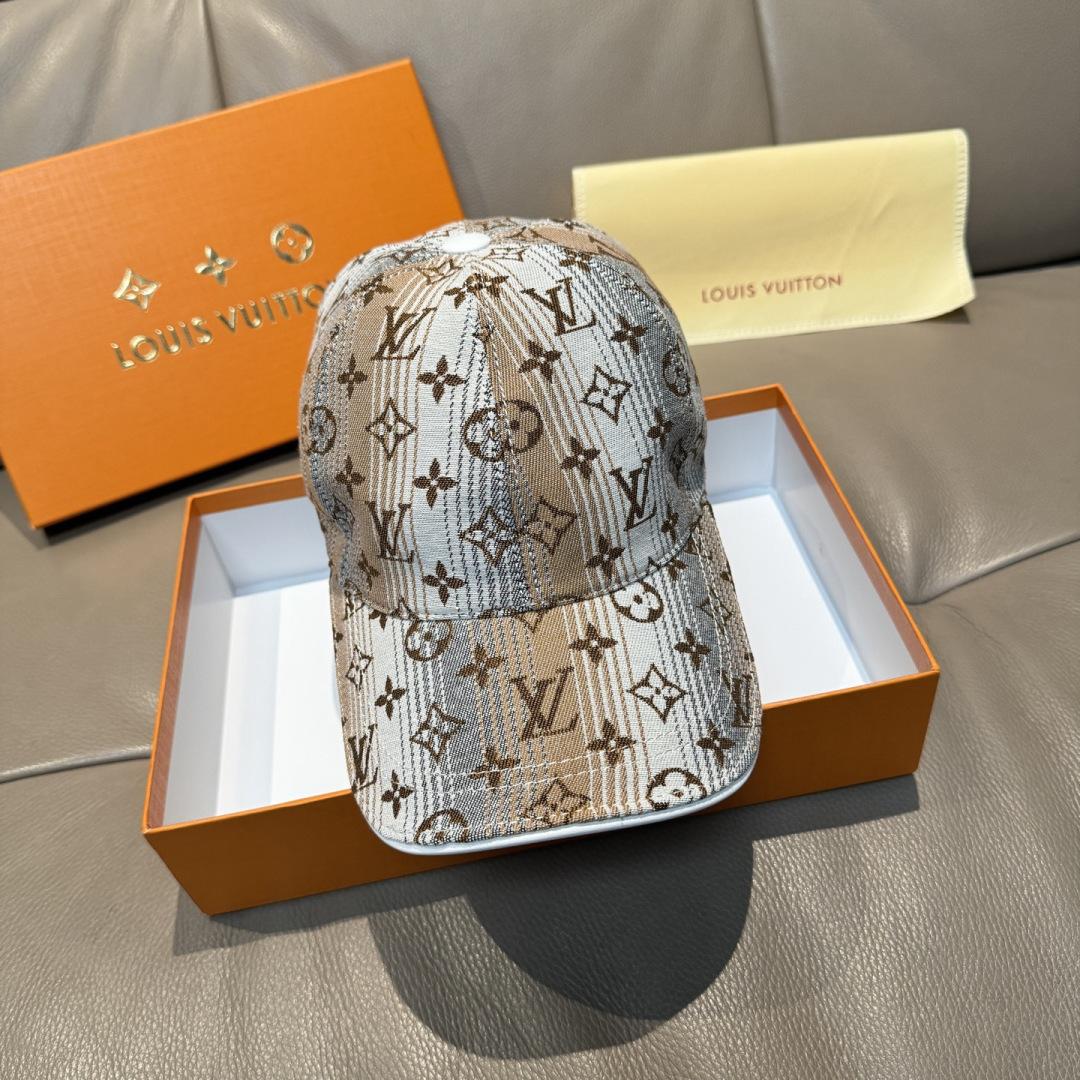 配盒子布袋，LV路易威登新款原单棒球帽，LV渐变提花，专柜1:1开模订制，原版帆布面料+头层牛皮，轻盈透