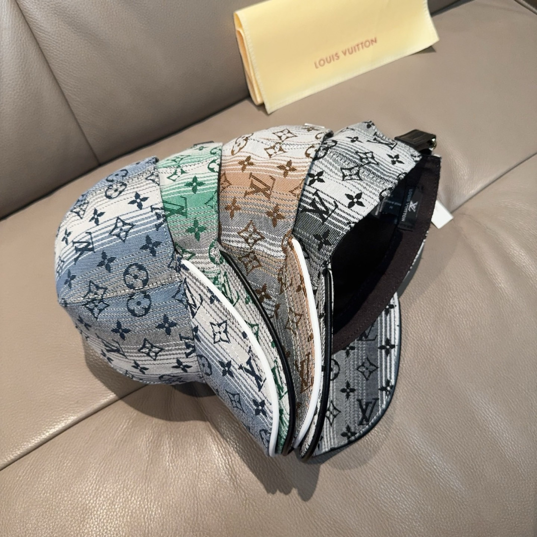 配盒子布袋，LV路易威登新款原单棒球帽，LV渐变提花，专柜1:1开模订制，原版帆布面料+头层牛皮，轻盈透