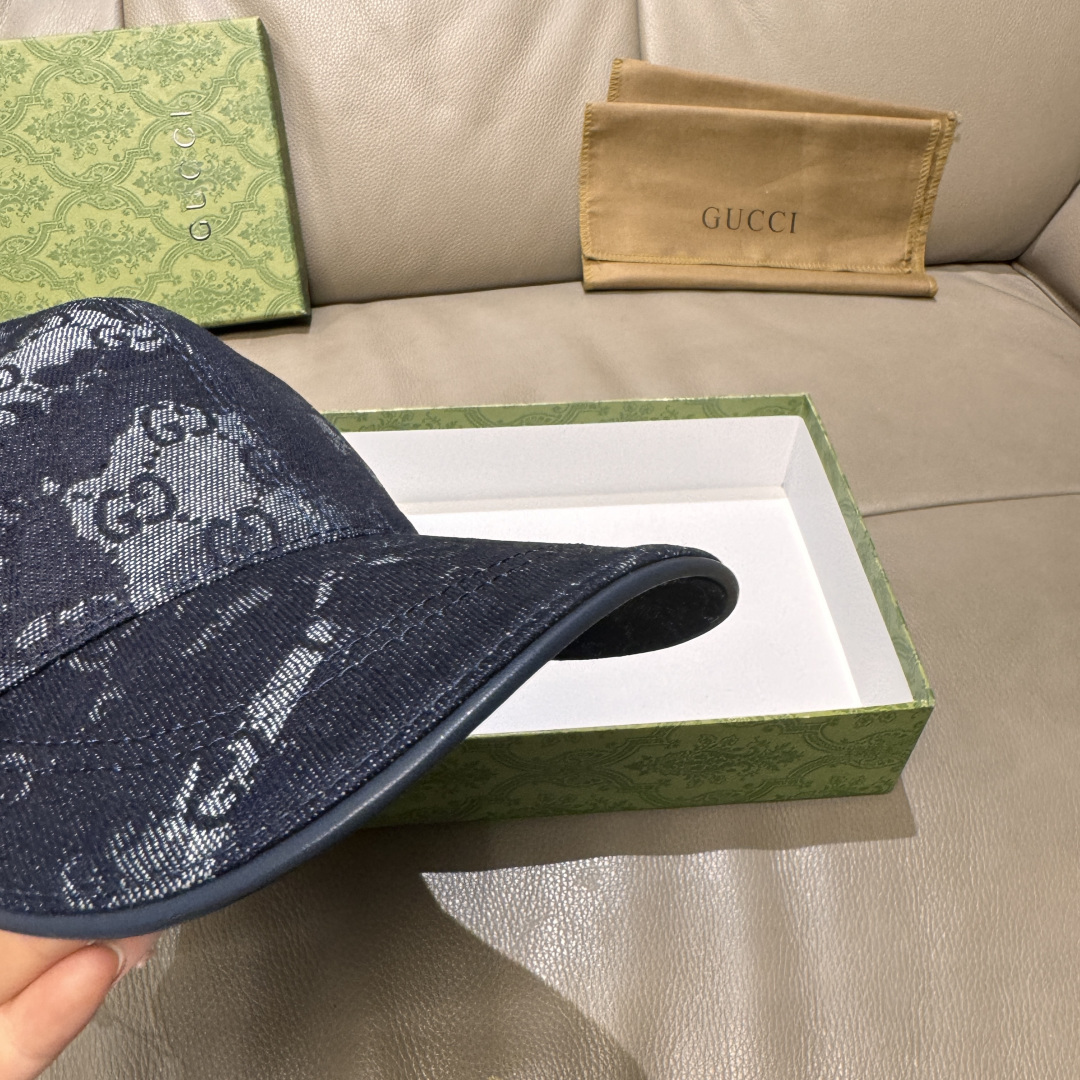 配包装布袋，Gucci(古奇)新款原单棒球帽， GG丹宁棒球帽，专柜最新款，1:1开模订制，正版开模五金