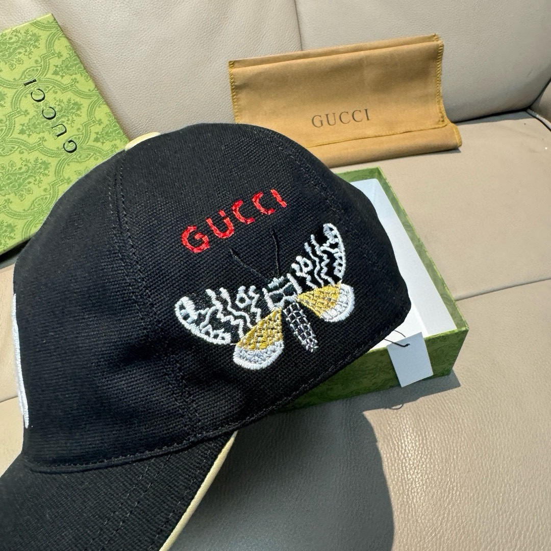 配盒子布袋，NY&Gucci(古奇)合作款，最新款原单棒球帽，1:1开模订制，重工刺绣，细节可媲美专柜，
