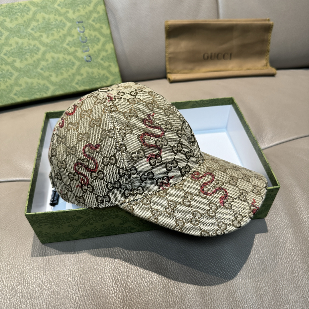 配包装布袋，Gucci古奇新款原单棒球帽， 蛇年限定款，狂蛇双G提花，专柜1:1开模订制，完美对花，原版