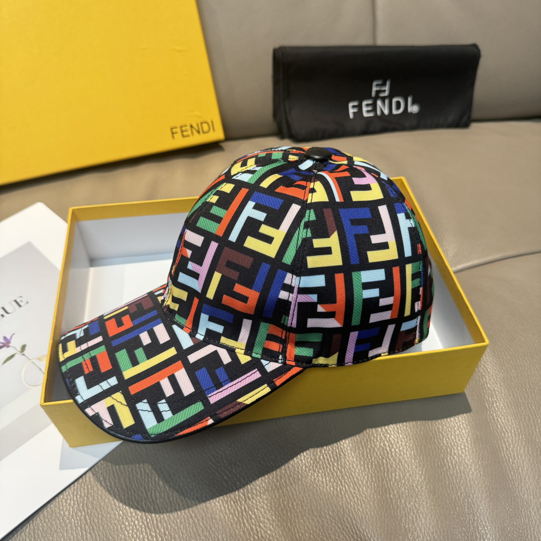 配盒子布袋，Fendi（芬迪）新款原单棒球帽， 双F提花，专柜常年热卖款，口碑极佳，1:1开模订制，原版