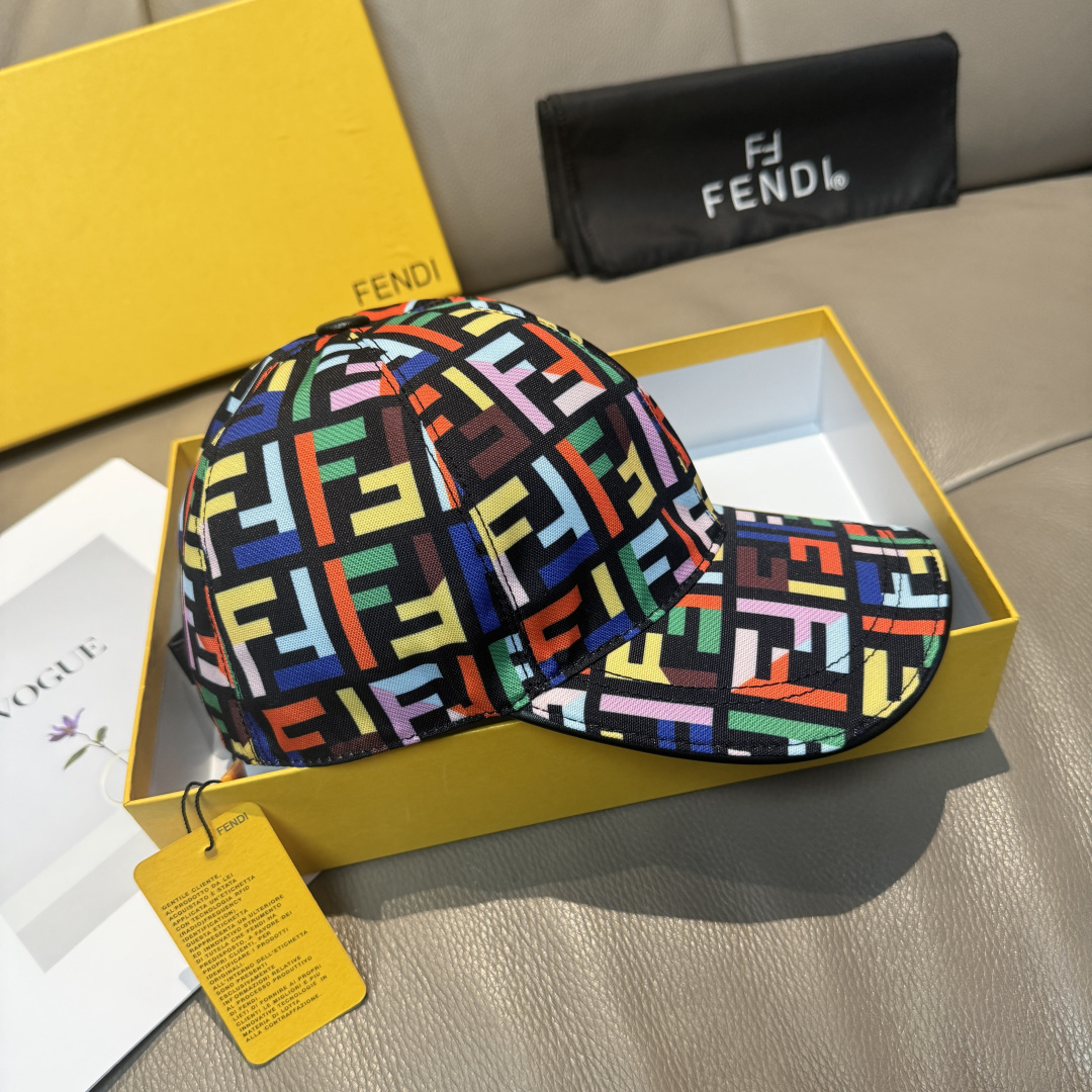 配盒子布袋，Fendi（芬迪）新款原单棒球帽， 双F提花，专柜常年热卖款，口碑极佳，1:1开模订制，原版