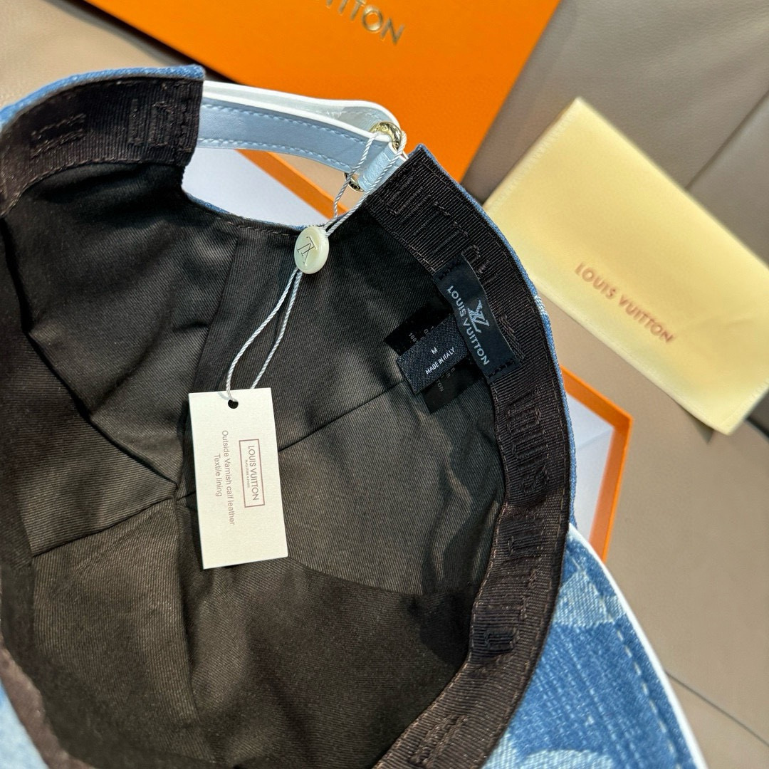 配盒子布袋，LV(路易威登)新款原单棒球帽，大logo提花，1:1开模订制，原版牛仔布料，做工细致完美，