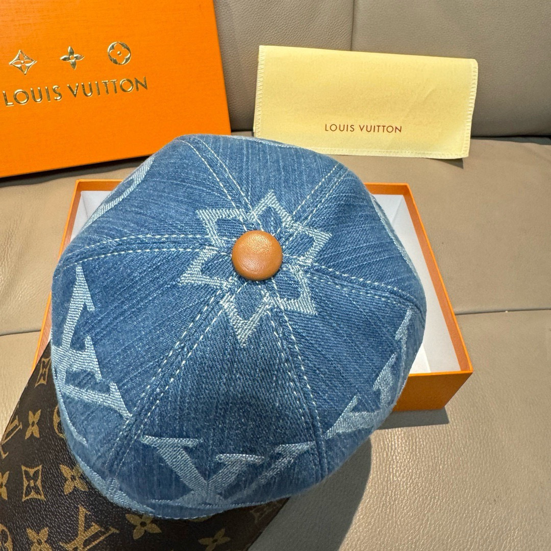 配盒子布袋，LV(路易威登)新款原单棒球帽，大logo提花，1:1开模订制，原版牛仔布料，做工细致完美，