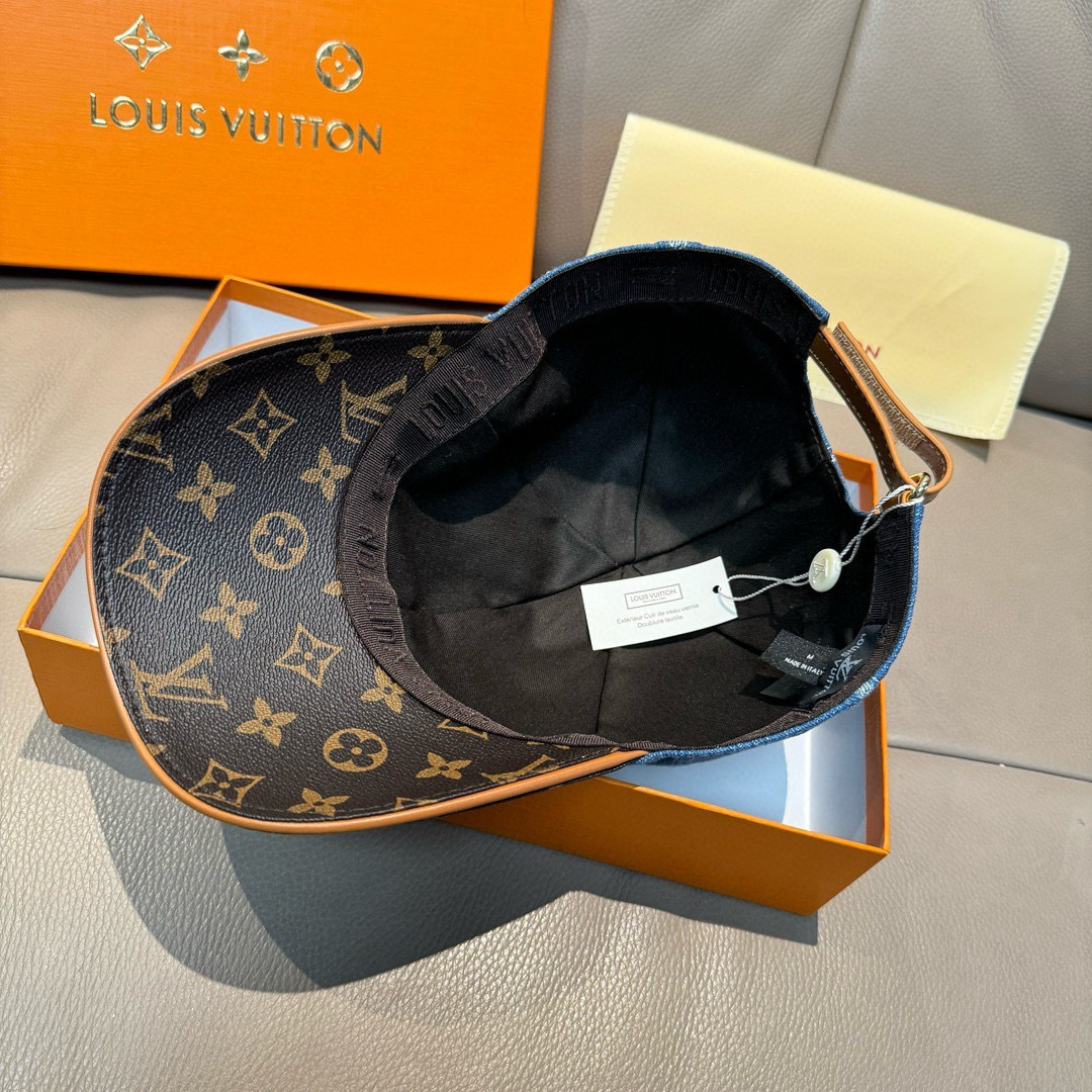 配盒子布袋，LV(路易威登)新款原单棒球帽，大logo提花，1:1开模订制，原版牛仔布料，做工细致完美，