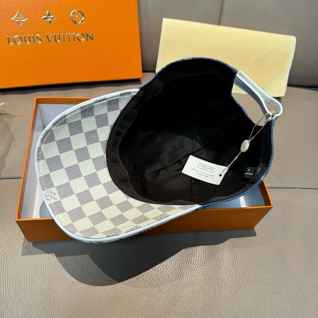 配盒子布袋，LV(路易威登)新款原单棒球帽，大logo提花，1:1开模订制，原版牛仔布料，做工细致完美，