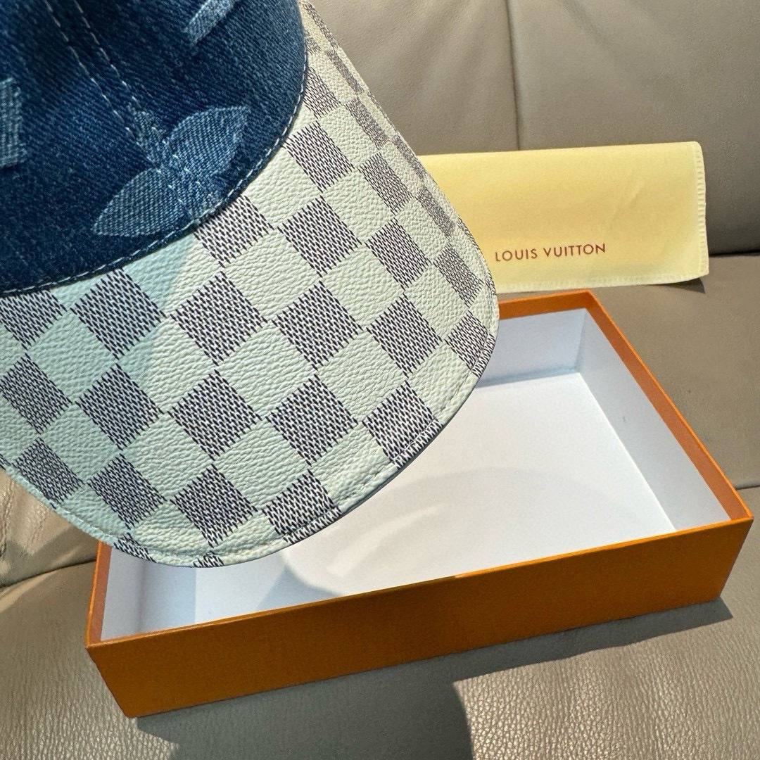 配盒子布袋，LV(路易威登)新款原单棒球帽，大logo提花，1:1开模订制，原版牛仔布料，做工细致完美，