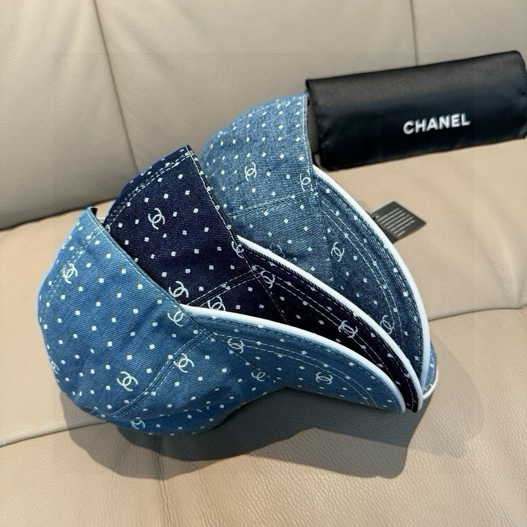 配盒子布袋，Chanel(香奈儿)新款原单棒球帽， 牛仔小双C，专柜1:1开模订制，原版牛仔布料+头层牛