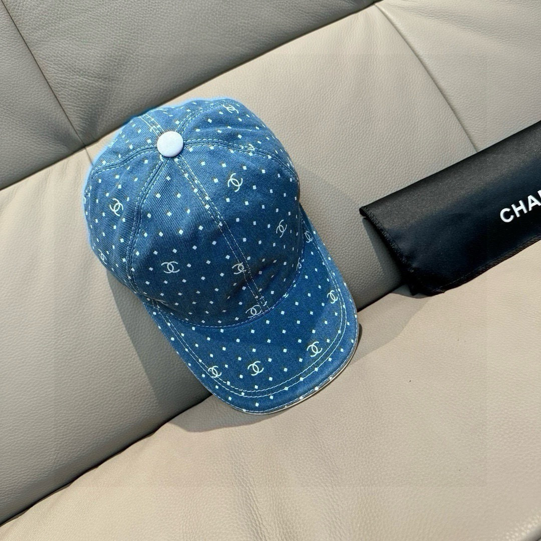 配盒子布袋，Chanel(香奈儿)新款原单棒球帽， 牛仔小双C，专柜1:1开模订制，原版牛仔布料+头层牛