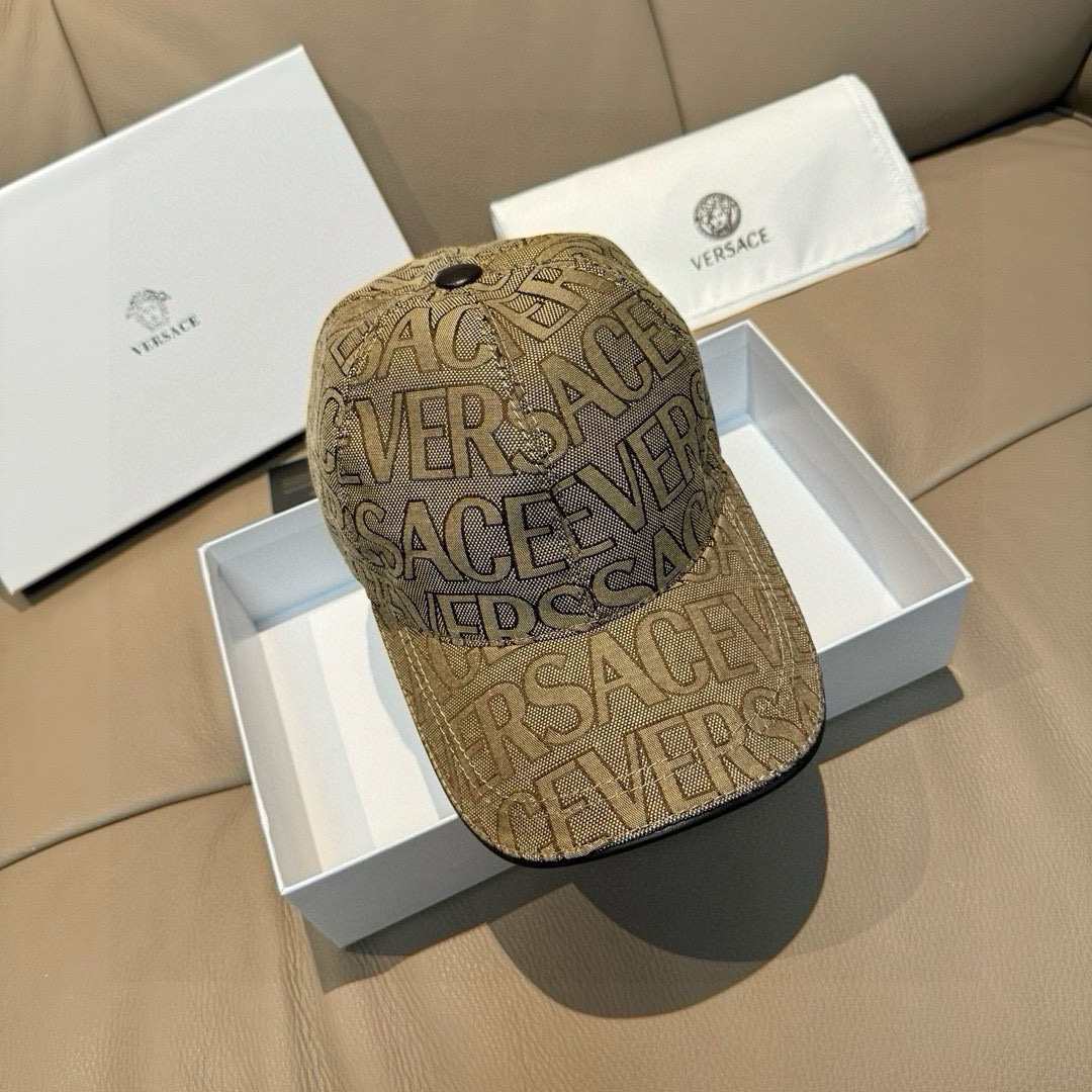 爆款出货！配包装布袋，VERSACE(范思哲)新款原单棒球帽，1:1开模订制，原版专柜布料+头层牛皮，贴