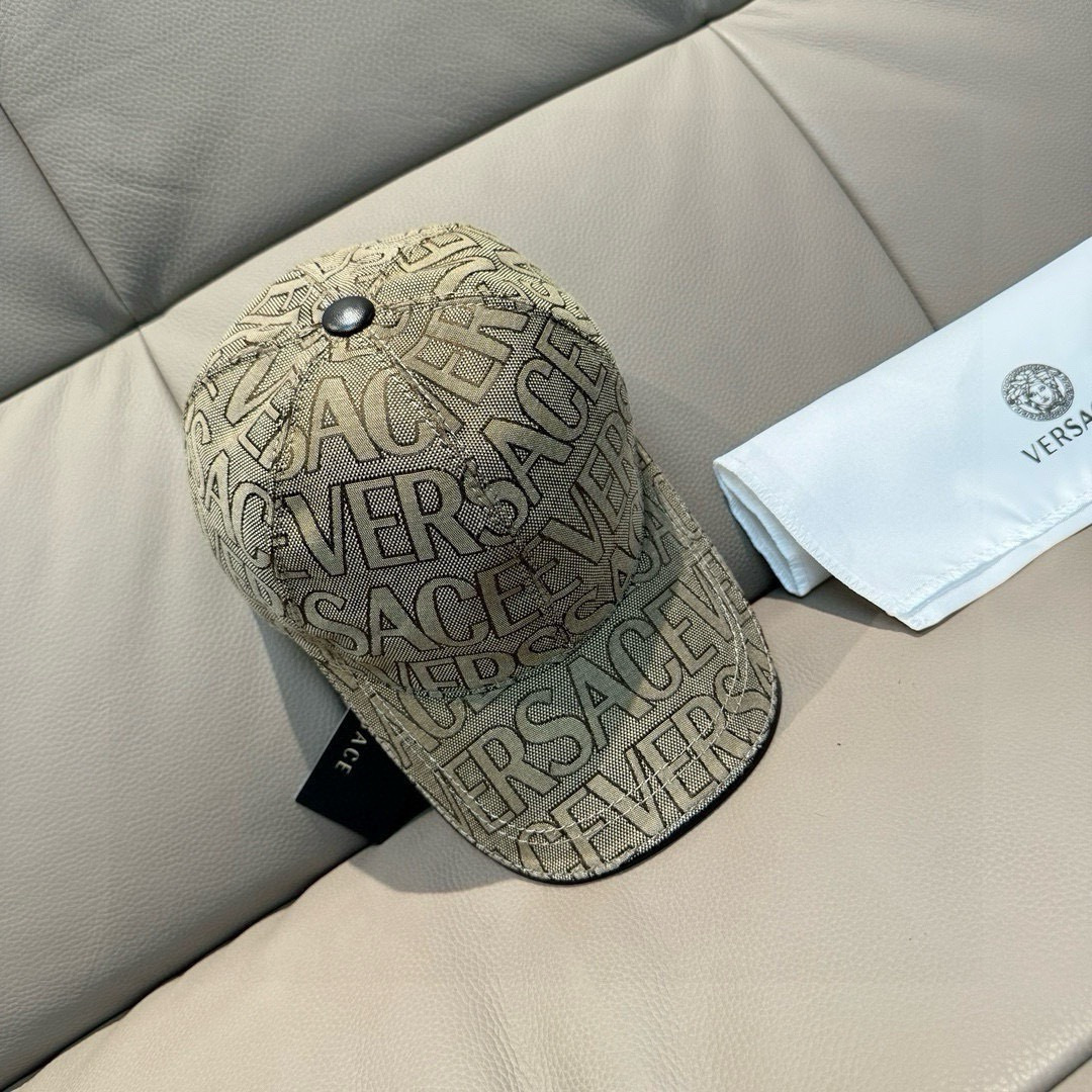 爆款出货！配包装布袋，VERSACE(范思哲)新款原单棒球帽，1:1开模订制，原版专柜布料+头层牛皮，贴