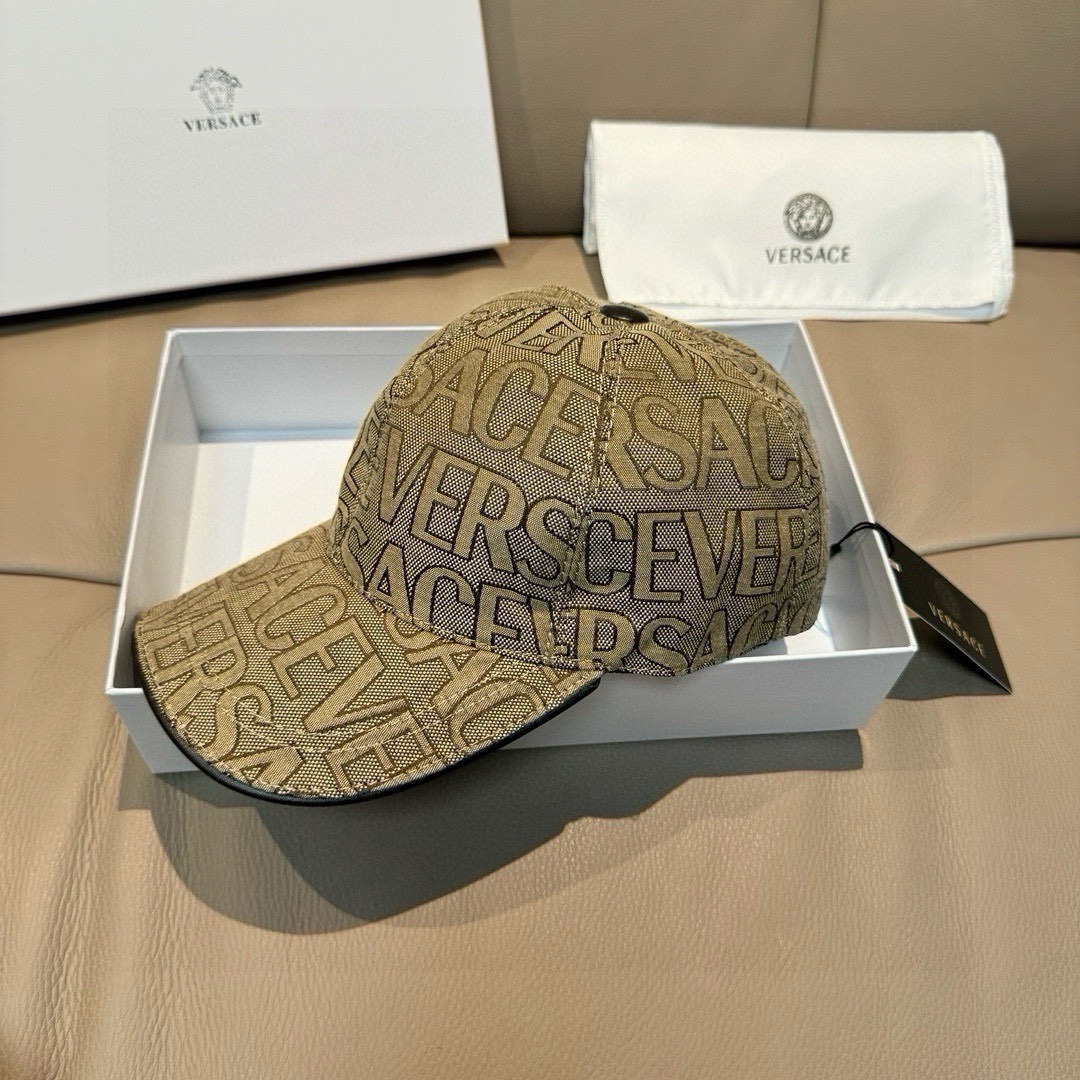 爆款出货！配包装布袋，VERSACE(范思哲)新款原单棒球帽，1:1开模订制，原版专柜布料+头层牛皮，贴