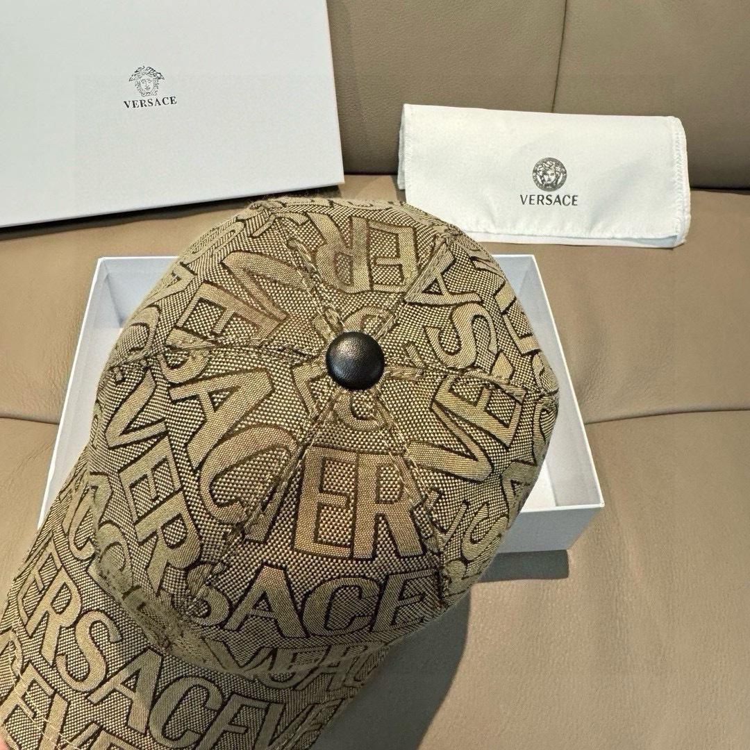 爆款出货！配包装布袋，VERSACE(范思哲)新款原单棒球帽，1:1开模订制，原版专柜布料+头层牛皮，贴