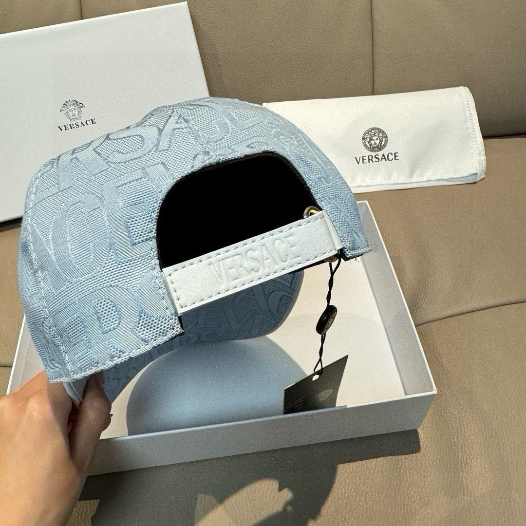 爆款出货！配包装布袋，VERSACE(范思哲)新款原单棒球帽，1:1开模订制，原版专柜布料+头层牛皮，贴