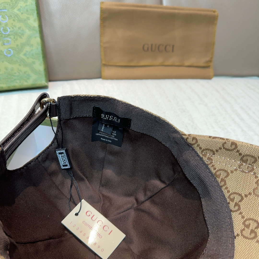 配盒子布袋，Gucci(古奇)新款原单棒球帽，侧面大双G刺绣，1:1开模订制，重工刺绣，细节可媲美专柜，