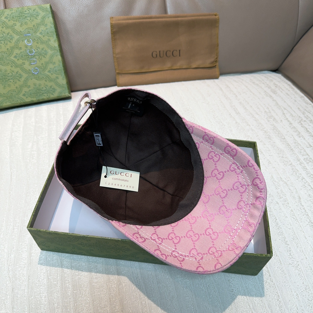 配盒子布袋，Gucci(古奇)新款原单棒球帽，侧面大双G刺绣，1:1开模订制，重工刺绣，细节可媲美专柜，