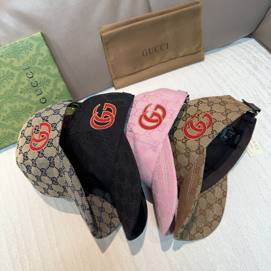 配盒子布袋，Gucci(古奇)新款原单棒球帽，侧面大双G刺绣，1:1开模订制，重工刺绣，细节可媲美专柜，