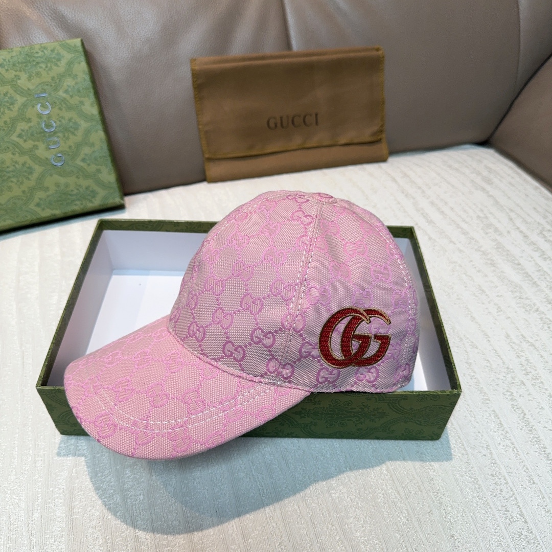 配盒子布袋，Gucci(古奇)新款原单棒球帽，侧面大双G刺绣，1:1开模订制，重工刺绣，细节可媲美专柜，