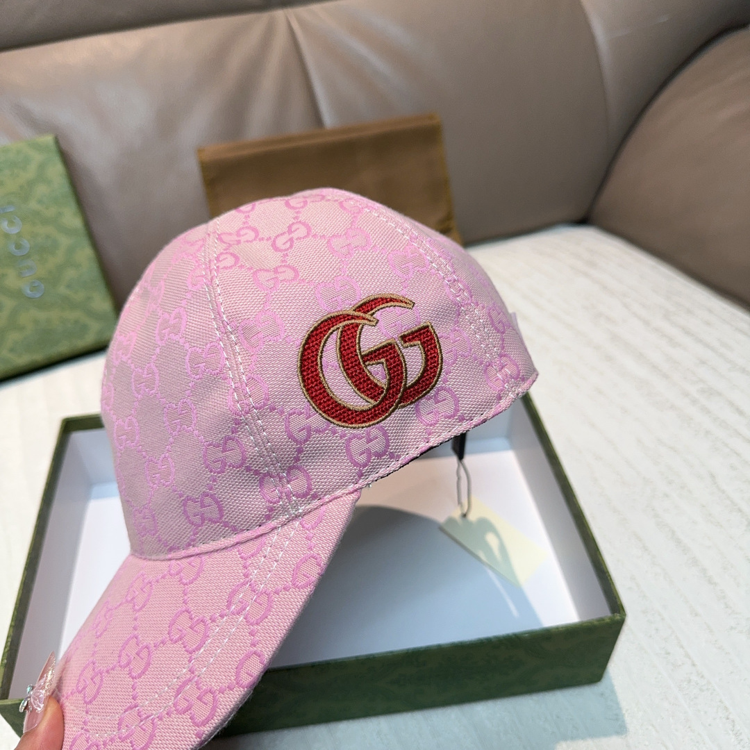 配盒子布袋，Gucci(古奇)新款原单棒球帽，侧面大双G刺绣，1:1开模订制，重工刺绣，细节可媲美专柜，