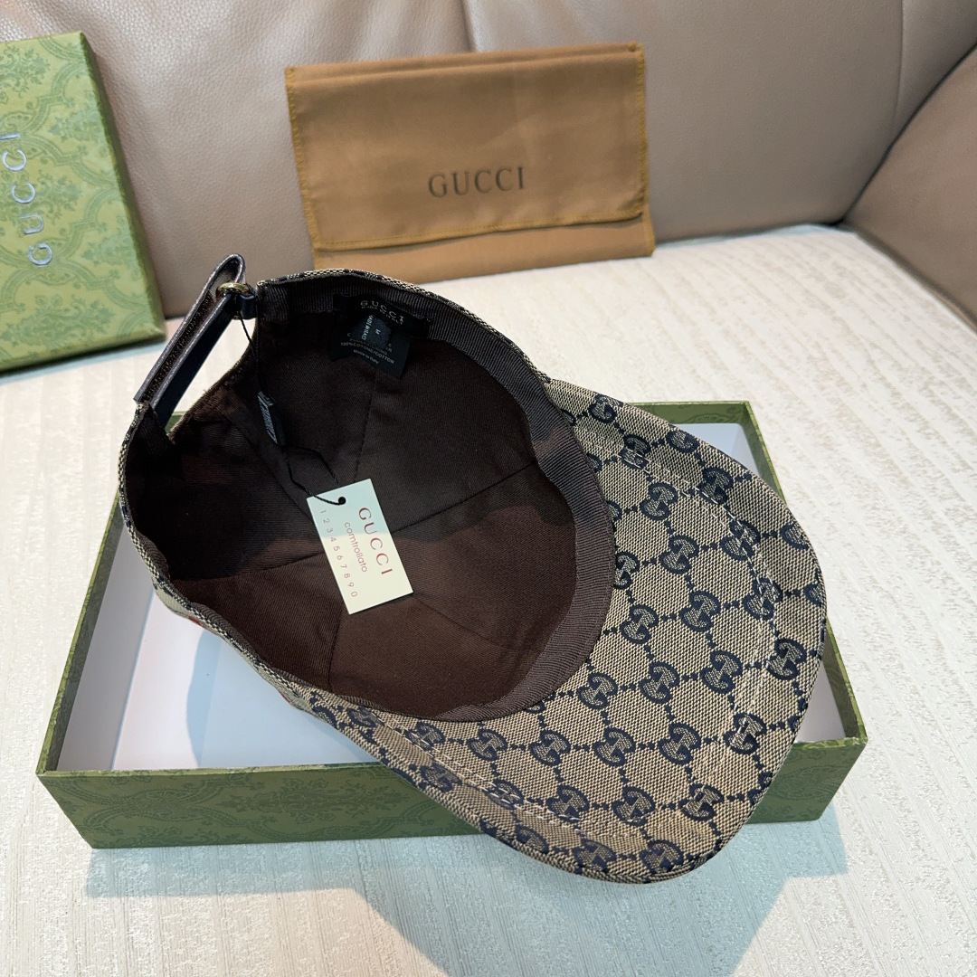 配盒子布袋，Gucci(古奇)新款原单棒球帽，侧面大双G刺绣，1:1开模订制，重工刺绣，细节可媲美专柜，