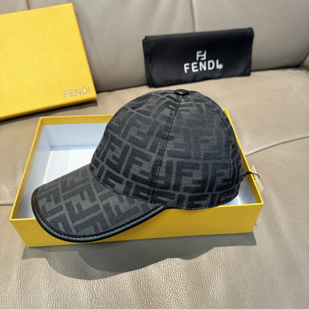 配盒子布袋，Fendi（芬迪）新款原单棒球帽， 双F提花，专柜常年热卖款，口碑极佳，1:1开模订制，原版