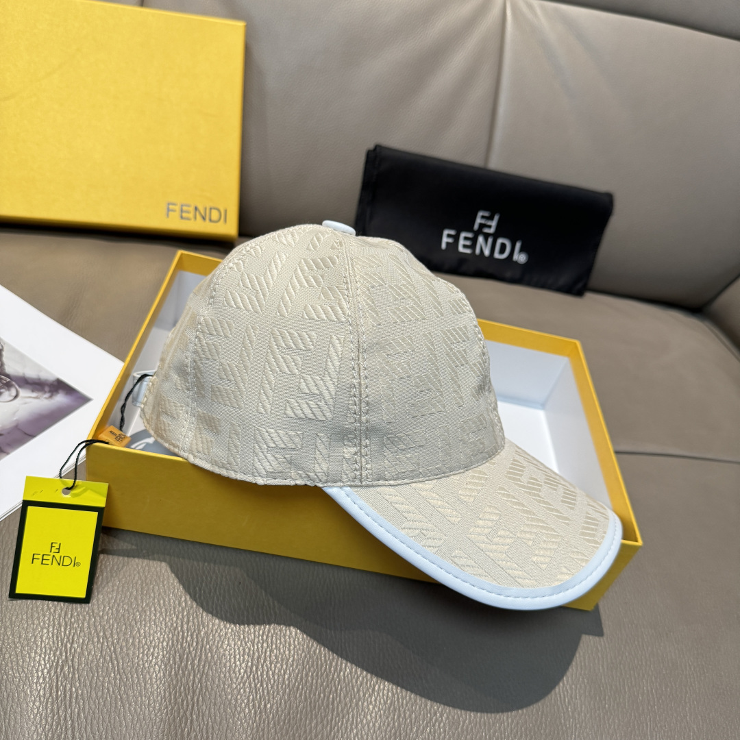 配盒子布袋，Fendi（芬迪）新款原单棒球帽， 双F提花，专柜常年热卖款，口碑极佳，1:1开模订制，原版