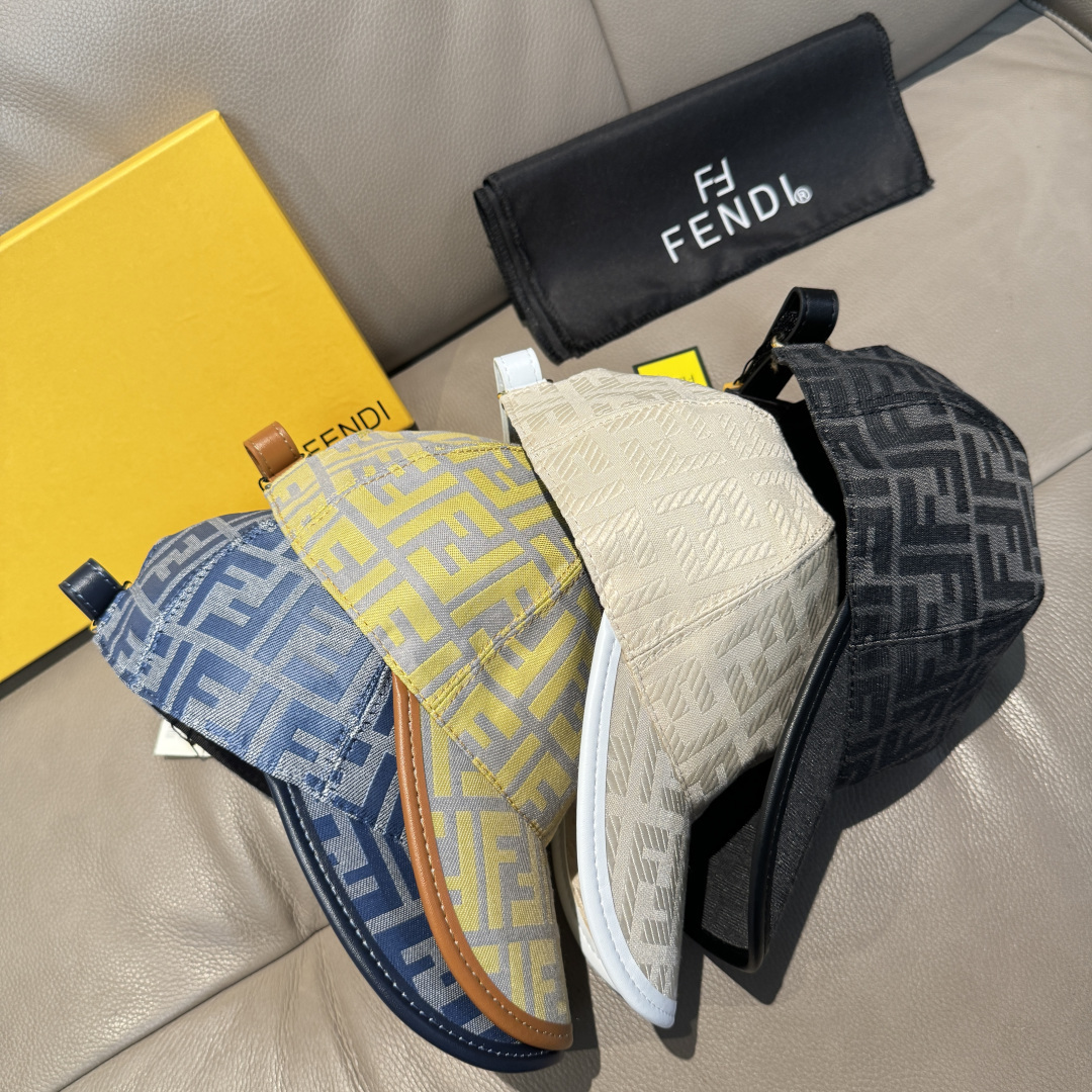 配盒子布袋，Fendi（芬迪）新款原单棒球帽， 双F提花，专柜常年热卖款，口碑极佳，1:1开模订制，原版
