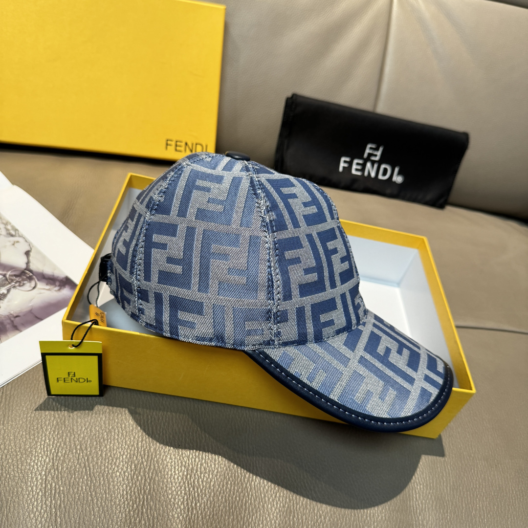 配盒子布袋，Fendi（芬迪）新款原单棒球帽， 双F提花，专柜常年热卖款，口碑极佳，1:1开模订制，原版