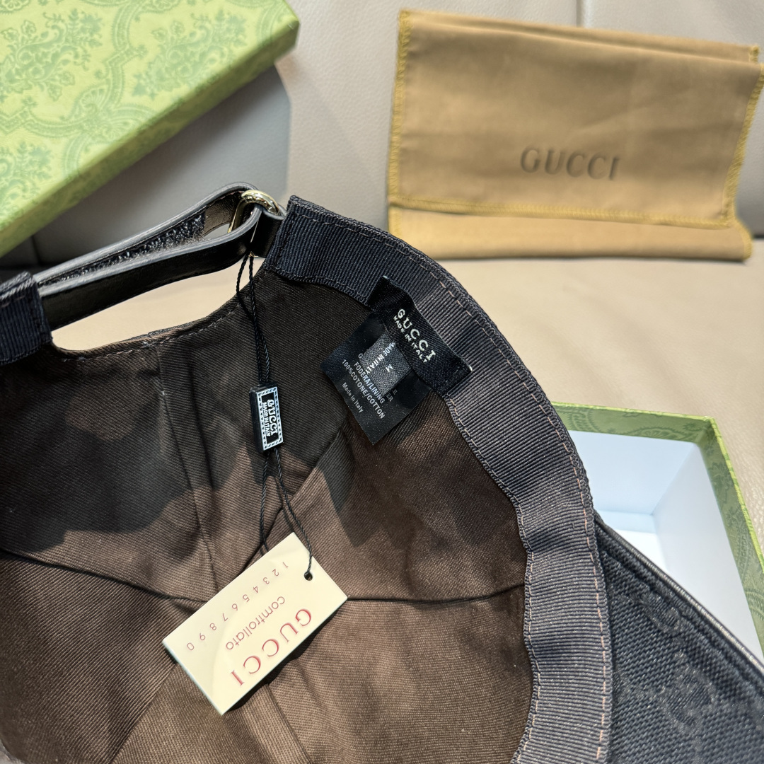 配盒子布袋，Gucci(古奇)新款原单棒球帽， 虎头织带，1:1开模订制，重工刺绣，细节可媲美专柜，原版