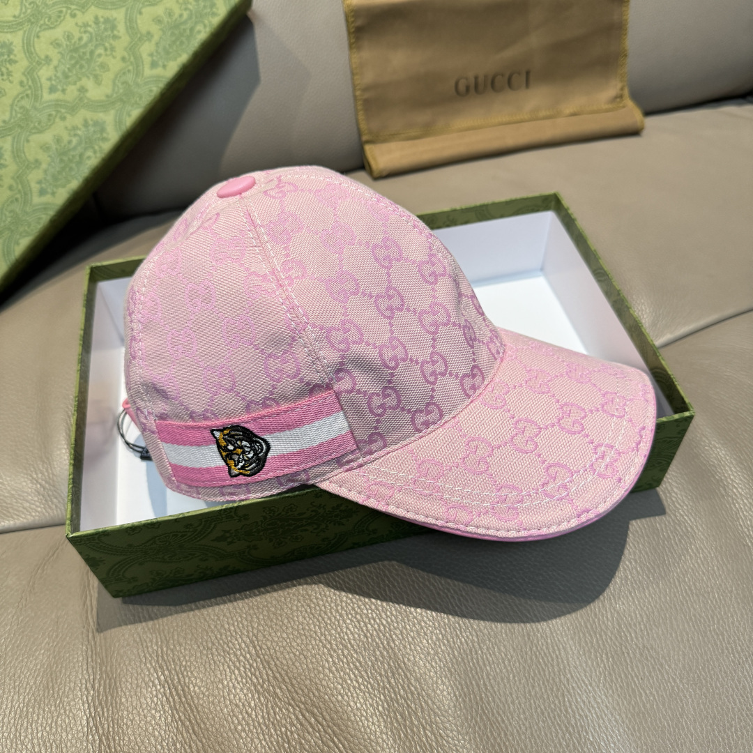配盒子布袋，Gucci(古奇)新款原单棒球帽， 虎头织带，1:1开模订制，重工刺绣，细节可媲美专柜，原版