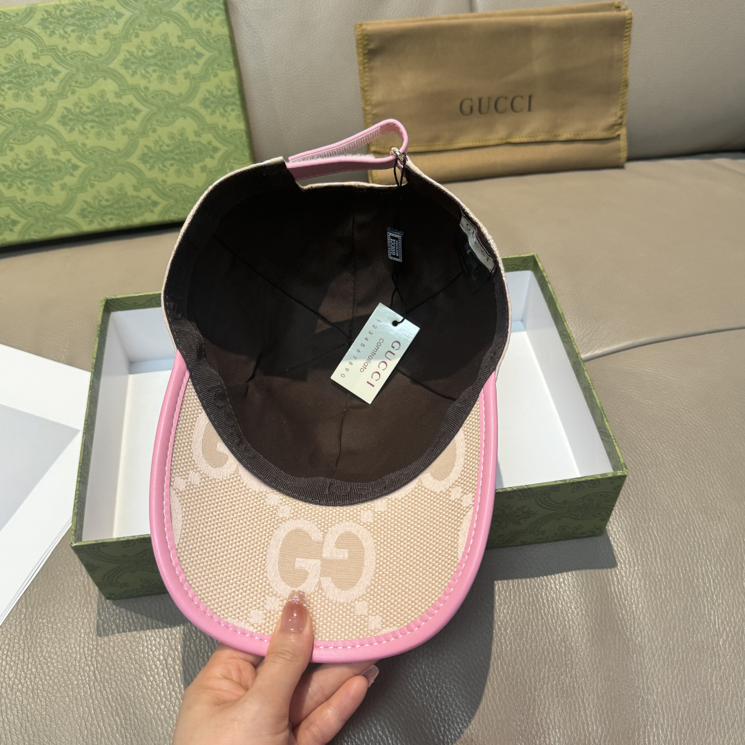 配包装布袋，Gucci古奇新款原单棒球帽， 糖果色大双G，专柜1:1开模订制，原版帆布面料+头层牛皮，轻