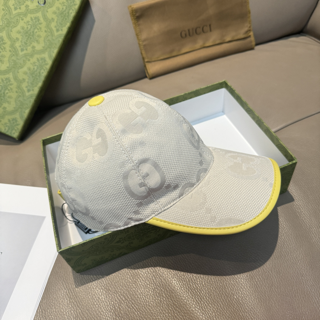 Gucci 配包装布袋 Gucci古奇新款 棒球帽 糖果色大双G 1:1开模订制 帆布面料+头层牛皮