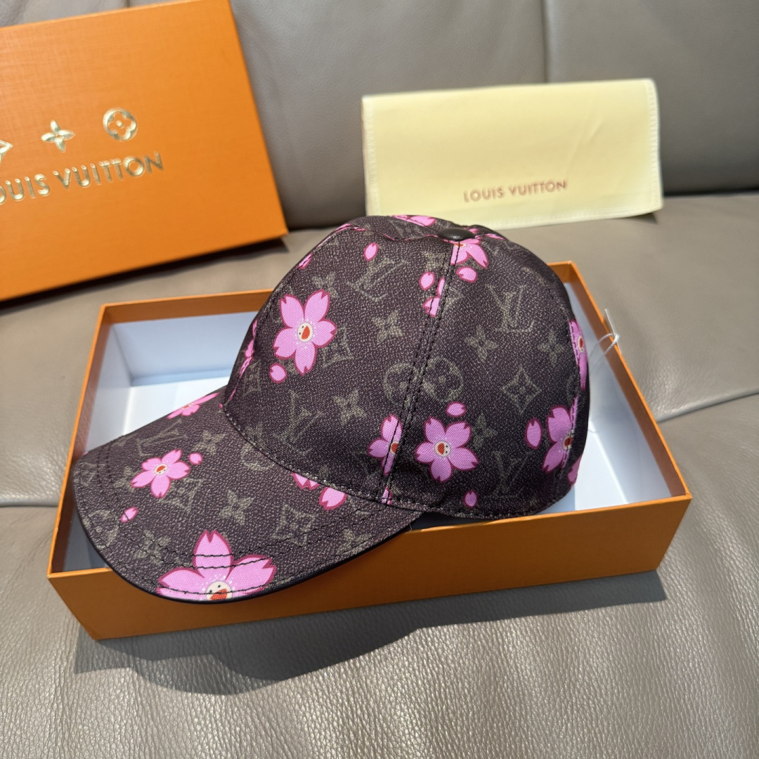 LV x TM MONOGRAM CHERRY BLOSSOM 印花棒球帽出货啦